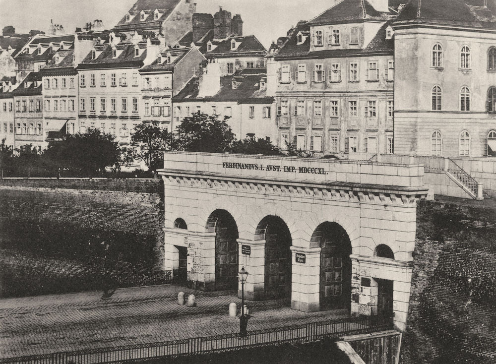 AUSTRIA. Old gate at Vienna, c.1859 1935 vintage print picture